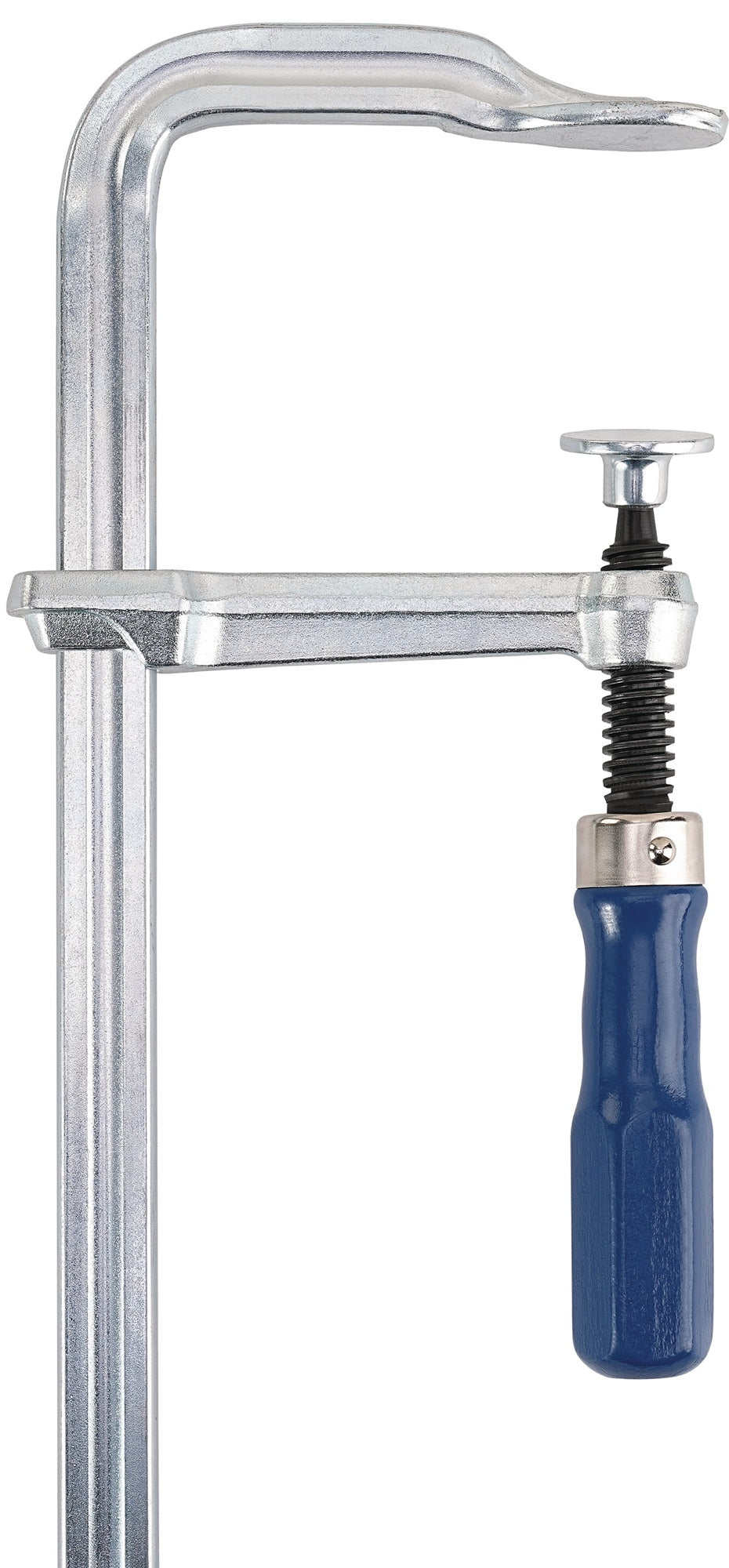 TECWERK Ganzstahlschraubzwinge 120 mm Spannweite, 60 mm Ausladung, Holzgriff, Hohlprofilschiene