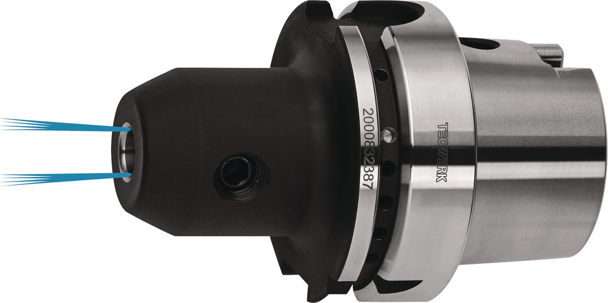 TECWERK Flächenspannfutter HSK-A63 Weldon Spann-Ø 6 mm mit Innenkühlung
