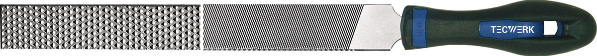 TECWERK Feilraspel DIN 7261, 200 mm, Querschnitt 20 x 5 mm, Hieb 1, 2K-Ergo-Heft