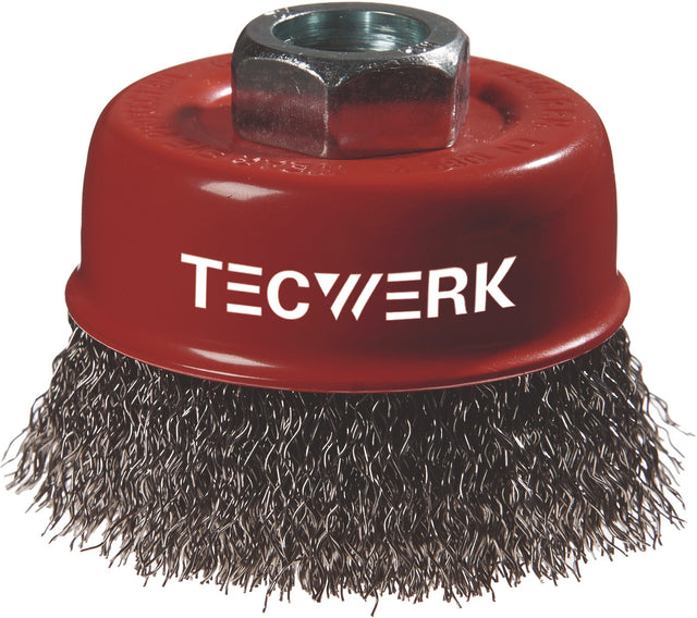 TECWERK Topfbürste Ø 60 mm, Drahtstärke 0,3 mm, Stahl, 12.500 min-¹, M14