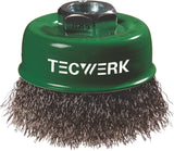 TECWERK Topfbürste Ø 60 mm, Drahtstärke 0,3 mm, Stahl, 12.500 min-¹, M14
