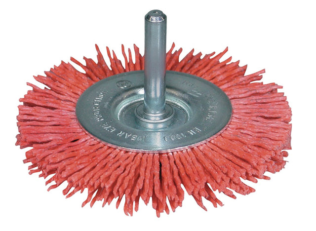 TECWERK Rundbürste 75 mm Nylon Körnung 80 für Holz, Stahl und INOX