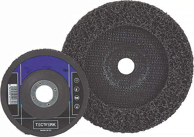 TECWERK Grobreinigungsscheibe Ø125 mm extra coarse – aggressive Reinigung für Stahl, INOX, Guss & Lack