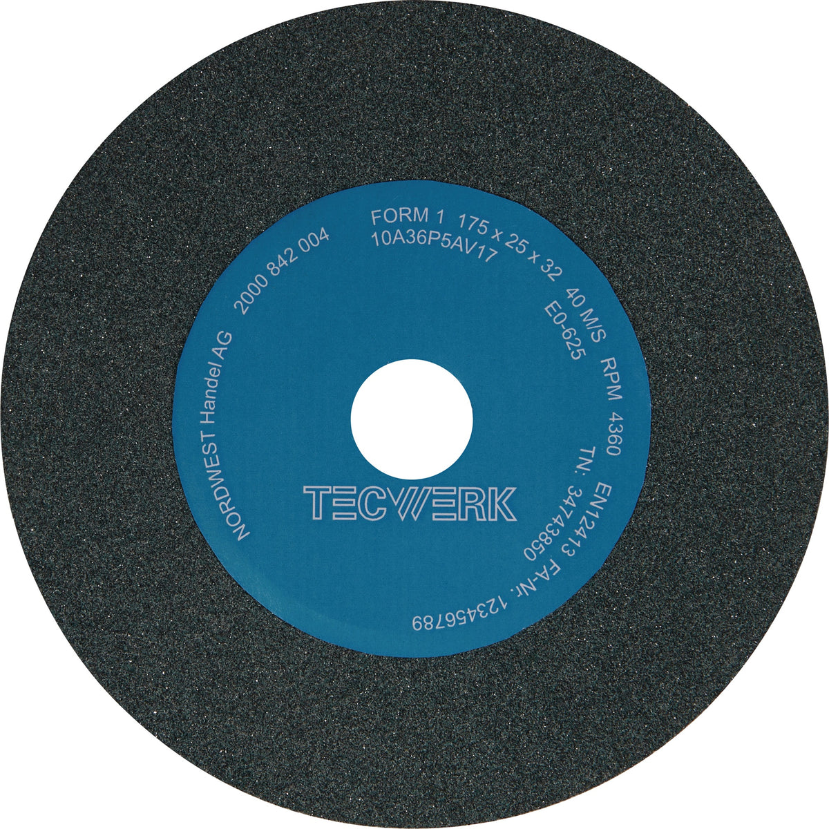 TECWERK Schleifbockscheibe Ø175x25x32 mm Form A Normalkorund Körnung 36