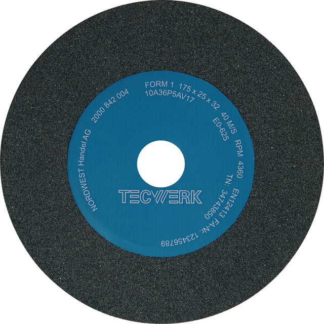 TECWERK Schleifbockscheibe Ø175x25x32 mm Form A Normalkorund Körnung 36
