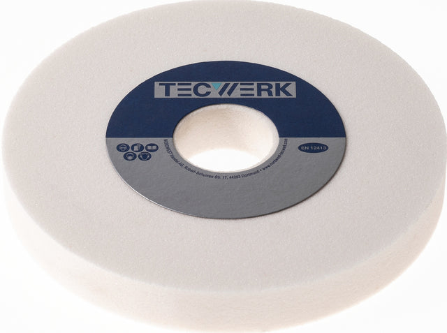 TECWERK Schleifbockscheibe Ø125x20x32 mm 80 Form A Edelkorund weiß für Doppelschleifmaschine
