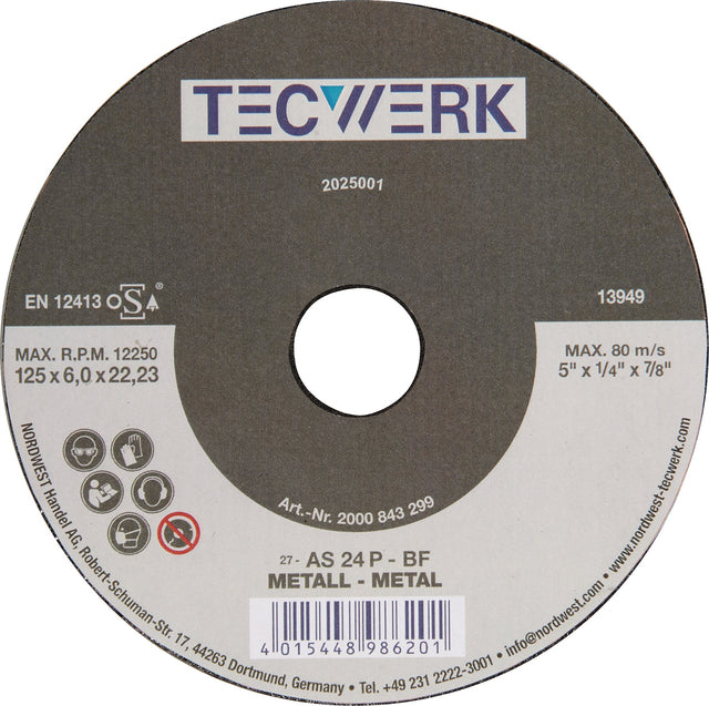 TECWERK Schruppscheibe Action D125xS6mm gekröpft, 10er-Pack