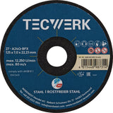 TECWERK Premium-Schruppscheibe 2in1 D125x7mm gekröpft für INOX & Stahl