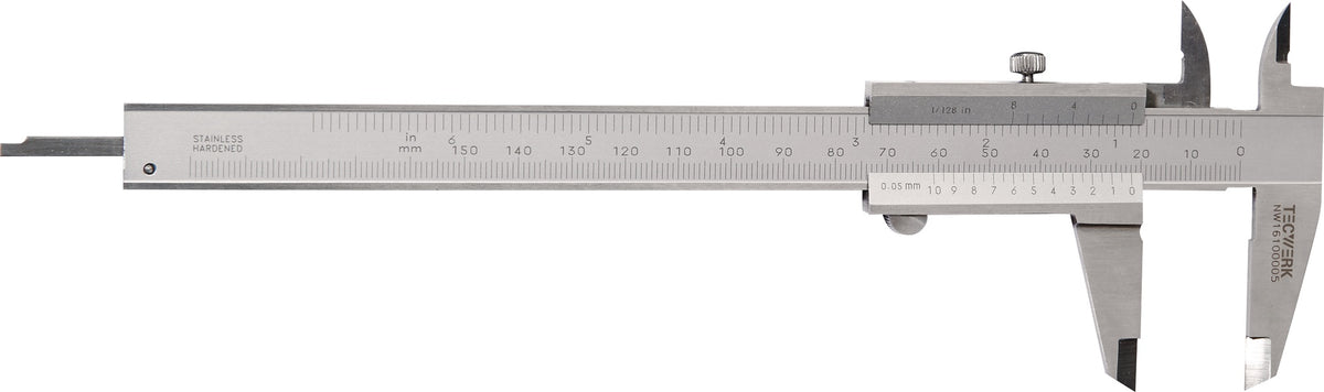 TECWERK Taschenmessschieber DIN 862 70 mm mit Schlosseck und Feststellschraube
