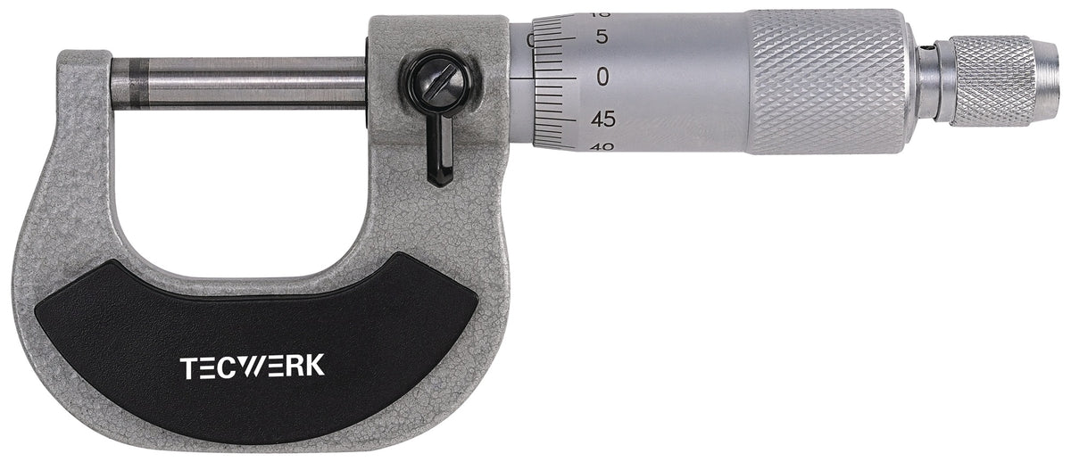 TECWERK Bügelmessschraube DIN 863/1 0-25 mm Spindel-Ø 6,5 mm analog