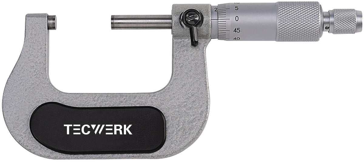 TECWERK Bügelmessschraube DIN 863/1 0-25 mm Spindel-Ø 6,5 mm analog
