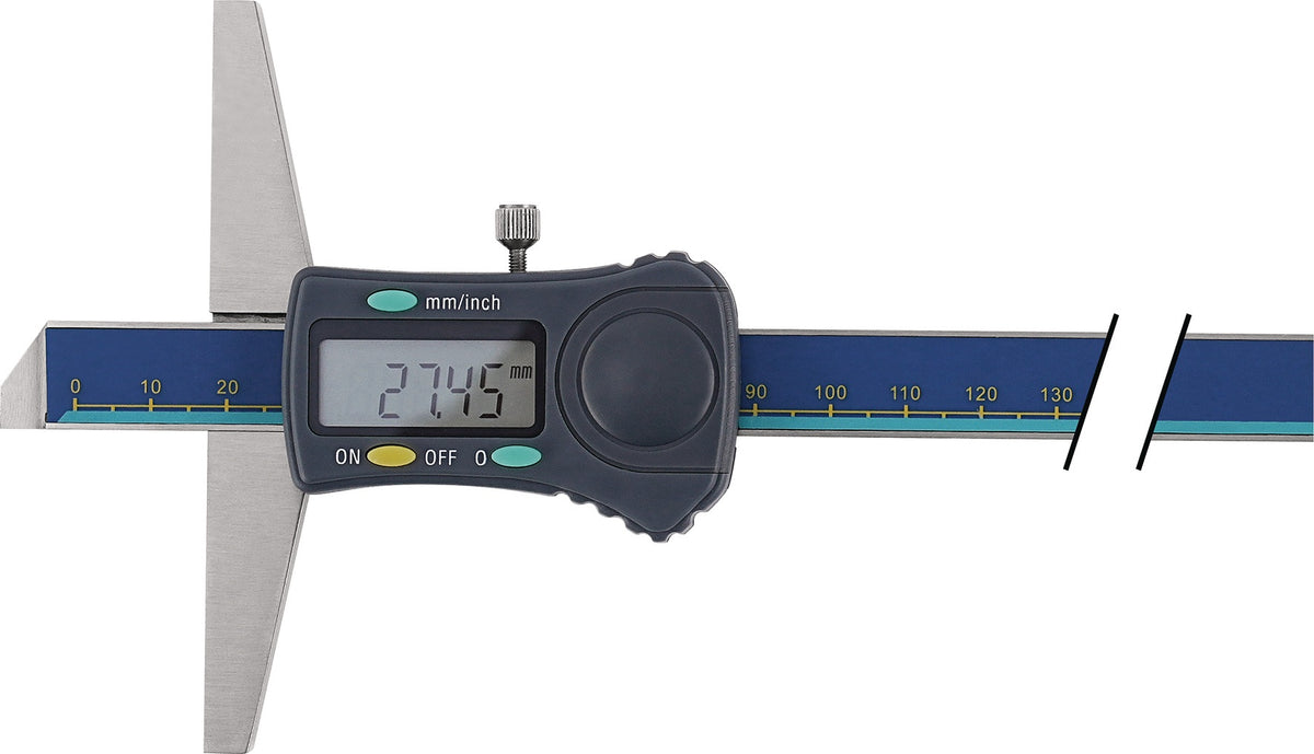 TECWERK Tiefenmessschieber DIN 862 digital 200 mm mit gerader Messschiene