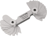 TECWERK Radienschablone 1,0-7 mm mit 17 Blatt – Konkav- und Konvexlehren aus Stahl