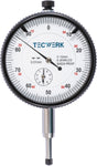 TECWERK Messuhr DIN 878 10 mm analog mit Stoßschutz, Ablesung 0,01 mm