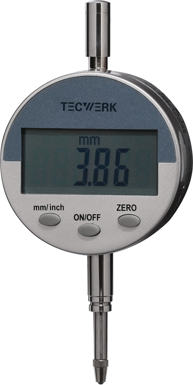 TECWERK Digitale Messuhr 12,5 mm mit 5-stelliger LCD-Anzeige und 0,01 mm Ablesung