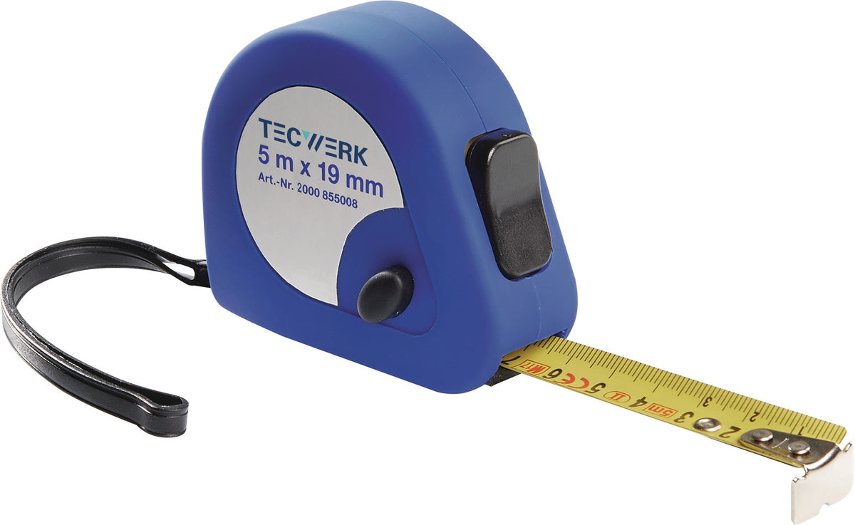 TECWERK Taschenrollbandmaß Automatic 2 m – EG II, 16 mm Band, Kunststoffgehäuse