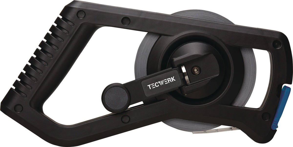 TECWERK Rahmenbandmaß 30 m, 13 mm Band, Kunststoffgehäuse, EG II – Präzise Längenmessung