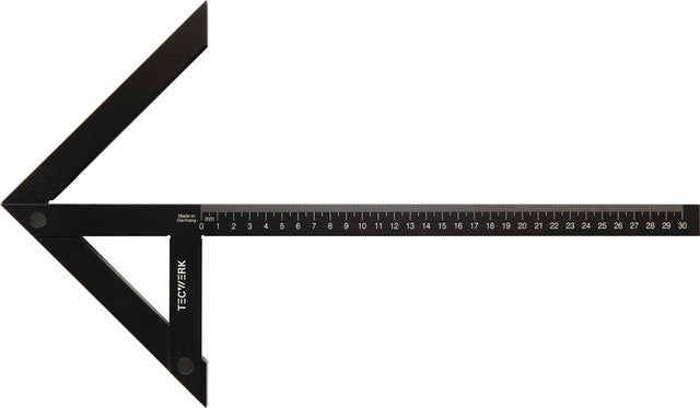 TECWERK Zentrierwinkel Schenkellänge 100x70 mm – Präzisionsausführung, schwarz eloxiert