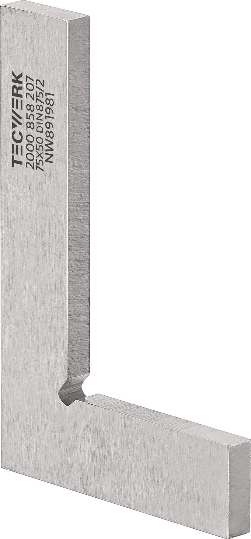 TECWERK Winkel DIN 875/II 75x50 mm – Präzisions-Stahlwinkel ohne Anschlag