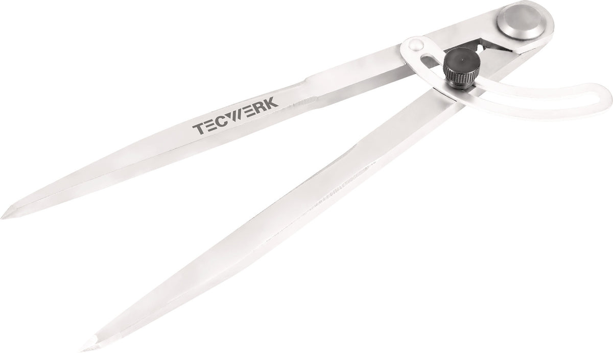 TECWERK Spitzzirkel 150 mm mit Nietscharnier und gehärteten Spitzen