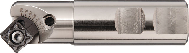 TECWERK Fasenfräser Ø 31 mm, Schaft-Ø 25 mm, vernickelt, mit Innenkühlung, verstellbar 10°–80°, für Wendeplatten TCMT/SCMT