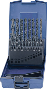 TECWERK Spiralbohrersatz 50-teilig HSS DIN 338 Typ N 1-5,9 mm in Kunststoffkassette