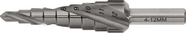 Stufenbohrer HSS spiralgenutet 4-12 mm, 9 Stufen, TECWERK – Präzisionsbohrer für Metall