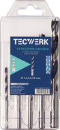 TECWERK Holzspiralbohrer-Satz 5-teilig CV-Stahl Ø 4–10 mm mit Zentrierspitze