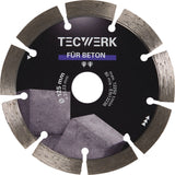 TECWERK Diamanttrennscheibe Beton 115 mm – 10 mm Segment für Beton, Granit & Naturstein