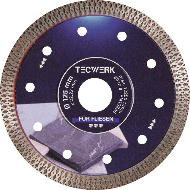 TECWERK Diamanttrennscheibe FLIESEN PRO X 115 mm – X-Diamant-Segment für alle Fliesen