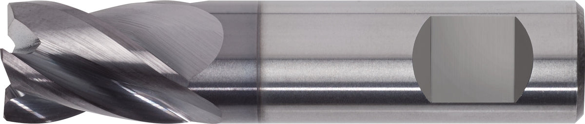 TECWERK Schaftfräser WN Typ N Ø4 mm VHM TiAlN 35° HB Z4 extra kurz