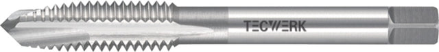 TECWERK Einschnittgewindebohrer DIN 352 Form B M3x0,5 mm HSS-Co ISO2 (6H) für Durchgangsgewinde