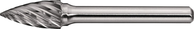 TECWERK Frässtift SPG INOX D.6mm Kopf-L.16mm Schaft-D.6mm HM Verz.Normal,fein – für Edelstahl