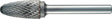 TECWERK Frässtift RBF Hartmetall Ø 3 mm Kreuzverzahnung Schaft-Ø 3 mm