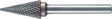 Frässtift SKM Ø 3 mm Hartmetall TECWERK – Kopflänge 12 mm, Kreuzverzahnung, Schaft-Ø 3 mm
