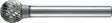 TECWERK Frässtift KUD Hartmetall 3 mm Schaft Kreuzverzahnung