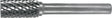 TECWERK Frässtift ZYA Hartmetall Kreuzverzahnung Ø 6 mm Schaft 6 mm Kopflänge 18 mm
