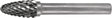 TECWERK Frässtift RBF Ø6 mm Hartmetall Kreuzverzahnung, Kopflänge 18 mm