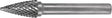 TECWERK Frässtift SPG Hartmetall Kreuzverzahnung 6 mm Schaft Ø 6 mm Kopflänge 18 mm