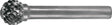 Frässtift KUD D.6mm Kopf-L.5mm Schaft-D.6mm HM Kreuzverzahnung TECWERK