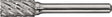 TECWERK Frässtift ZYA-S Special Steel Hartmetall Kreuzverzahnung Ø6mm Schaft Ø6mm