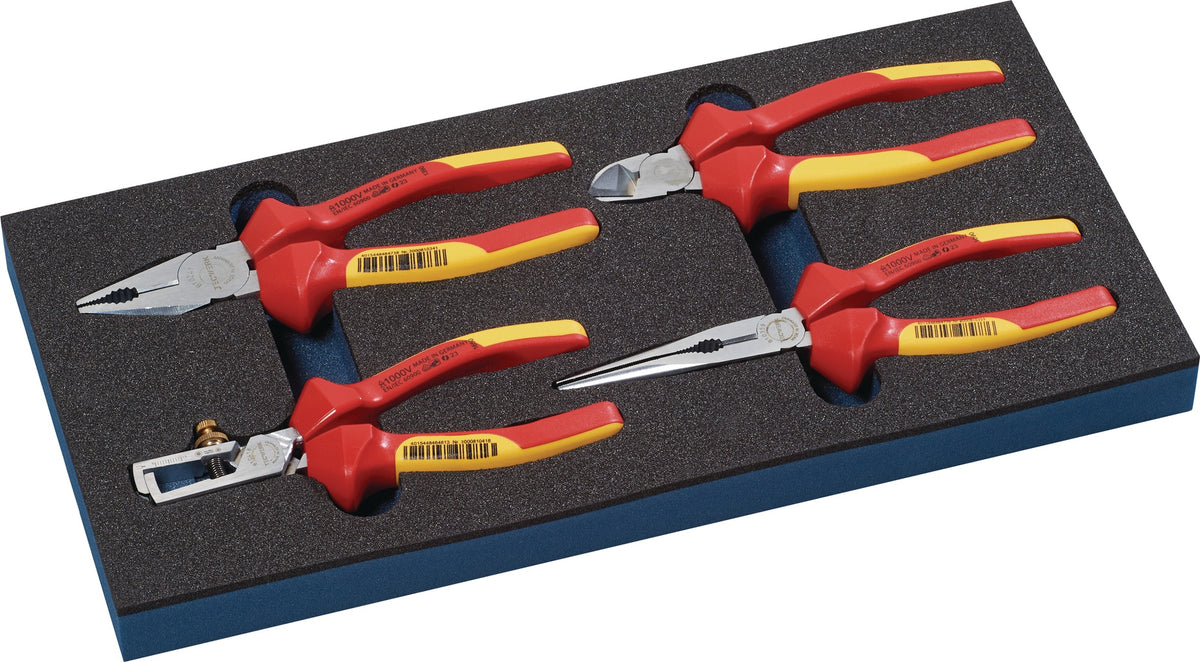 TECWERK Werkzeugmodul Leereinlage 1/3-Modul für VDE-Zangen 4-teilig