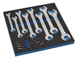 TECWERK Werkzeugmodul Leereinlage 2/3-Modul 2000 871 232 12-tlg. – Passgenaue Einlage für Doppelmaulschlüssel SW 6–32 mm
