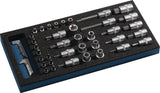 TECWERK Werkzeugmodul 46-teilig 1/3-Modul Steckschlüsselsatz 1/4" und 1/2"