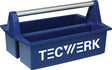 Werkzeugtragekasten 420x250x120 mm von TECWERK mit 2 Fächern und Stahlblechtragegriff