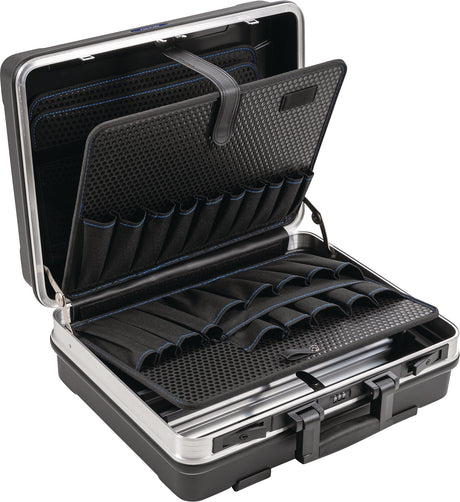TECWERK Schalenkoffer 500x200x420 mm ABS mit Werkzeugtaschen 28,1 l Alu-Rahmen