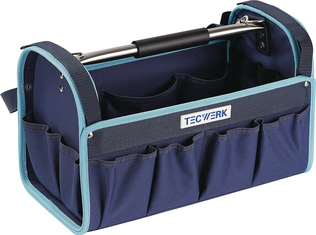 TECWERK Werkzeugtasche 400x250x200 mm aus Nylongewebe mit Tragegriff und Trageriemen
