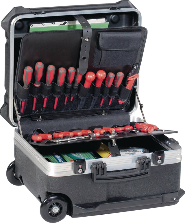 TECWERK Schalenkoffer rollbar 64 l HDPE mit TSA-Schloss und Aluminiumrahmen