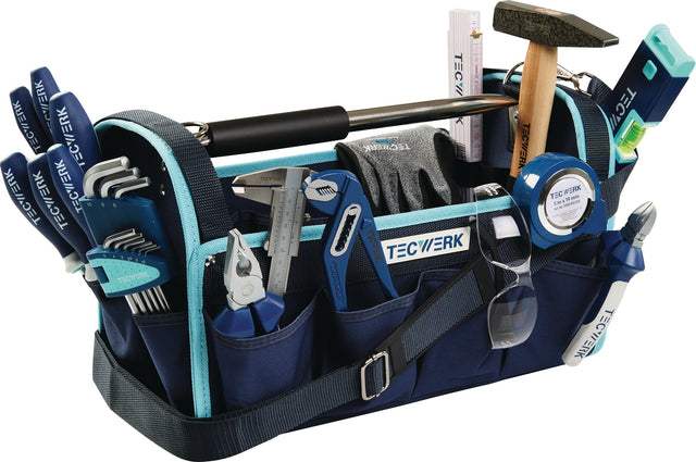 TECWERK Werkzeugtasche Universal 27-teilig bestückt – Handwerker- und Industriequalität