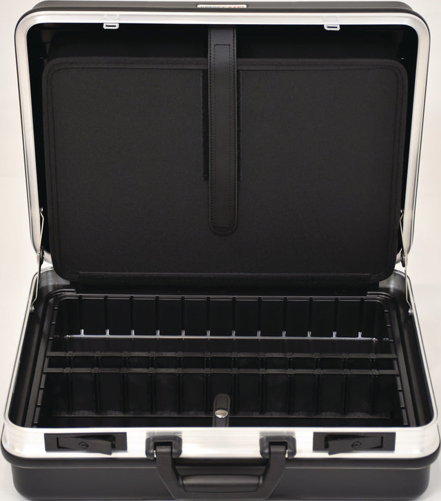 TECWERK Schalenkoffer 490x365x188 mm mit Werkzeugtaschen, ABS-Kunststoff, Alu-Rahmen, 24,5 l